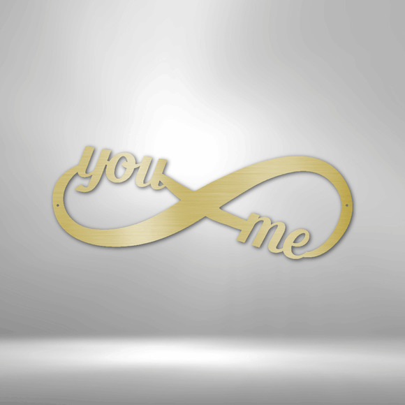 You and Me Infinity Steel Sign Laser Cut Powder Coated Home & Office Metal Wall
